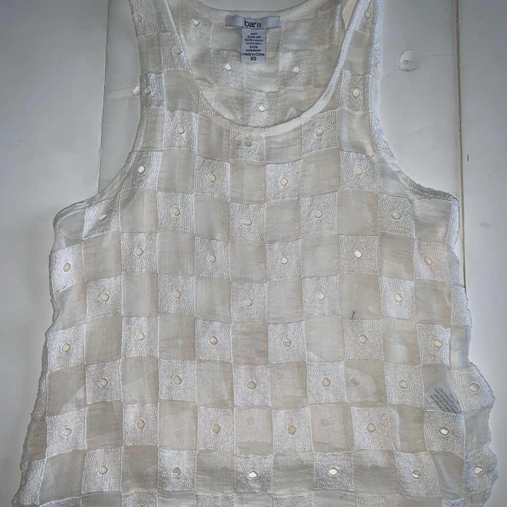 White Checkerboard Top